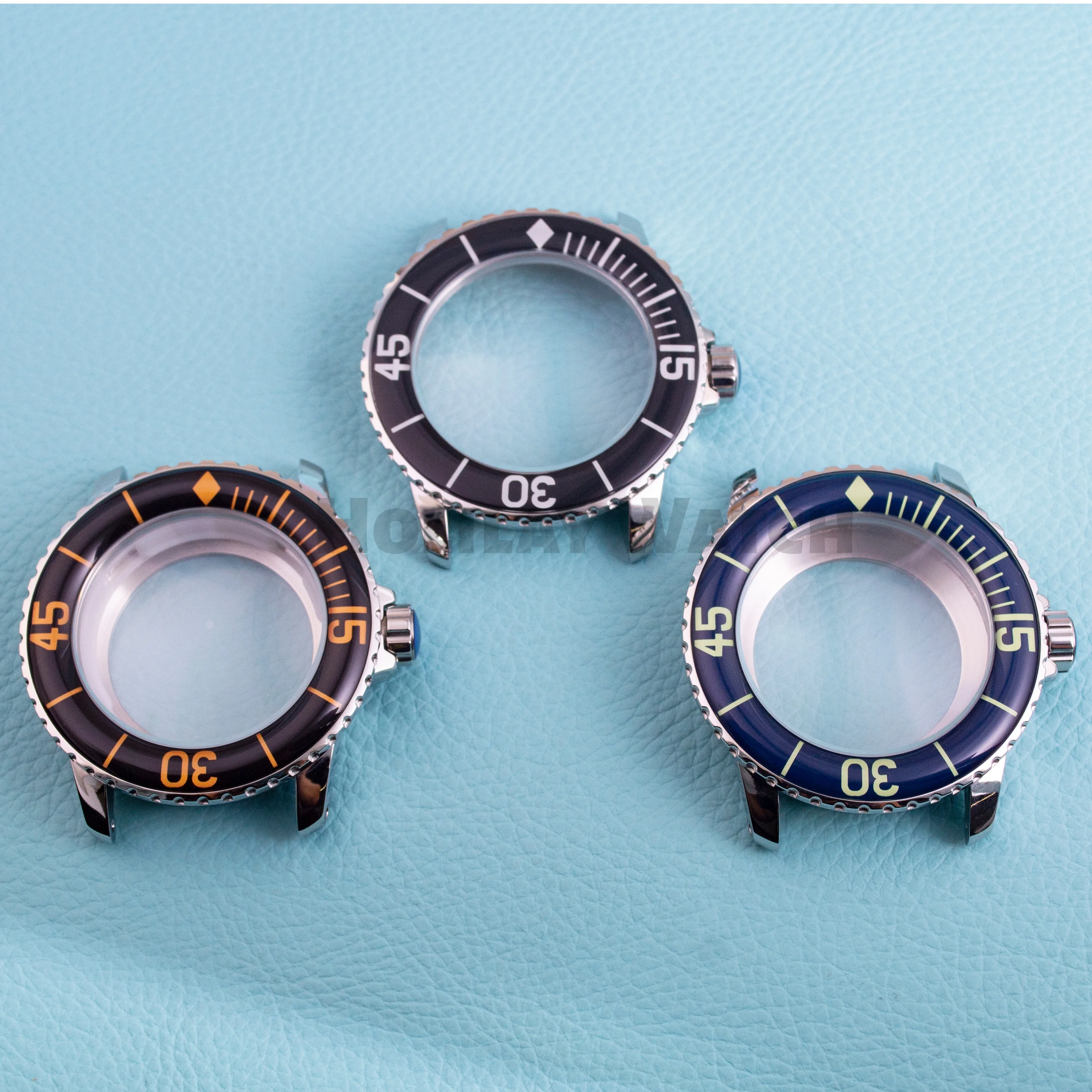 

for Fifty Fathoms Watch Case 45mm Watch Case 10ATM Waterproof Stainless Steel fit NH35 Movement NH35 Stainless Steel Case