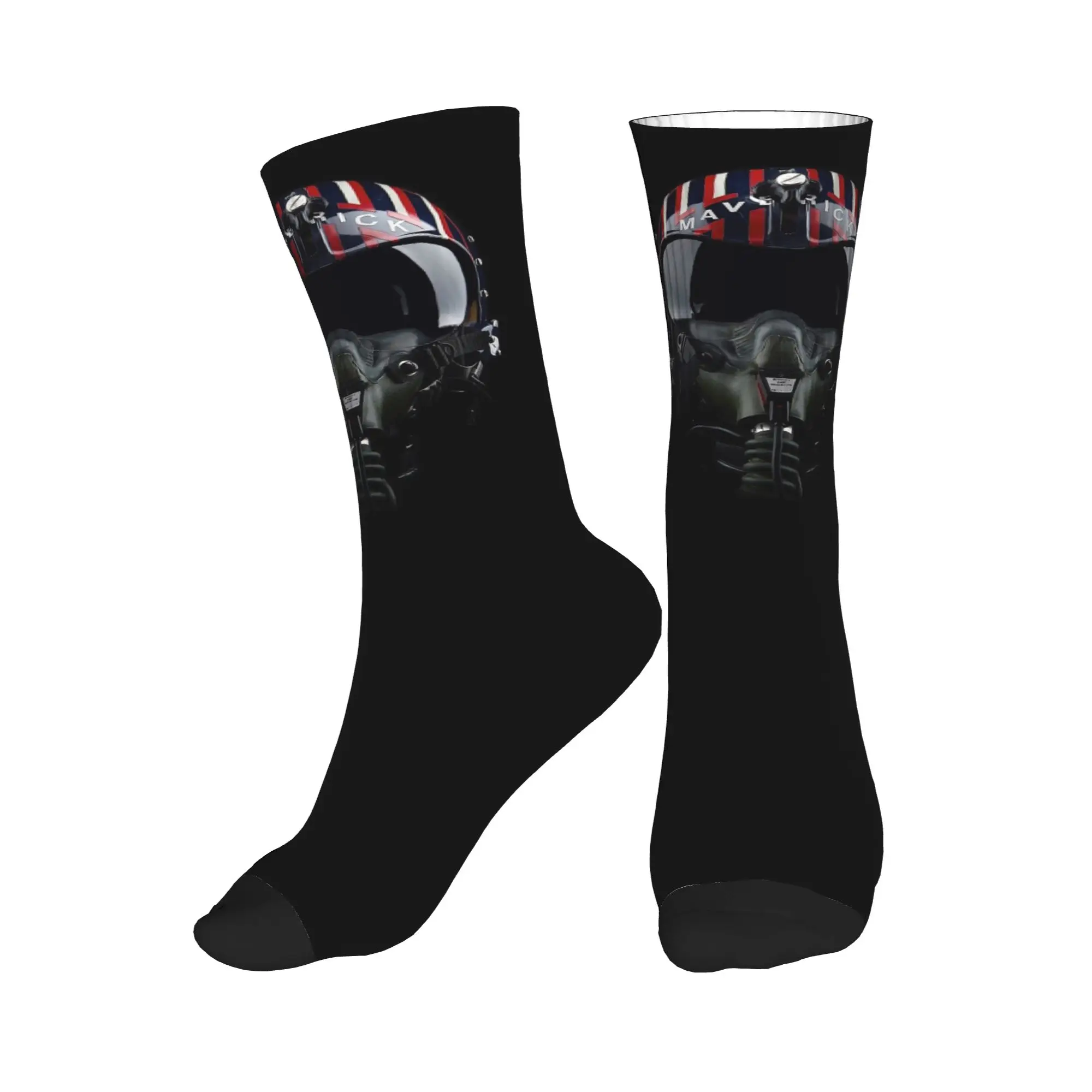 

All Seasons Steampunk Pilot Air Fighter Helmet Sport Middle Tube Socks Sweat Absorbing Crew Socks Funny Stockings for Men Women