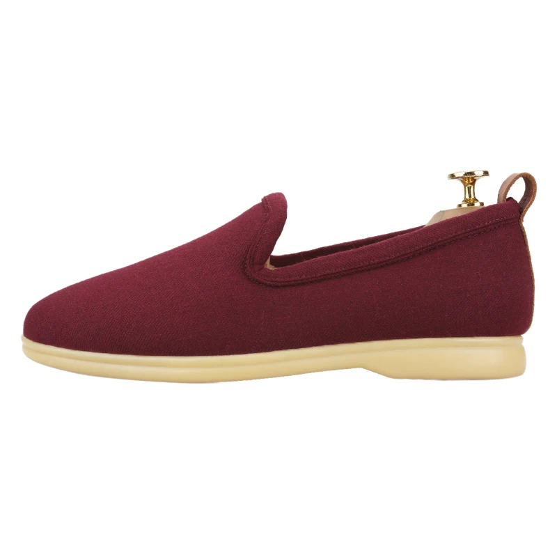 Piergitar Autumn And Winter New Premium Angora Red Wool Walk Loafers Handcrafted In GuangZhou Slip-On Men's Casual Shoes Flats