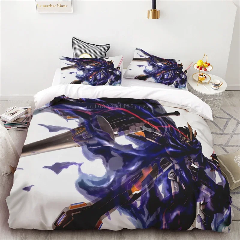 3pcs Duvet Cover Mobile Suit Gundam Movie Boys Gift HD Printing Childhood Anime Soft and Comfortable Suitable for Kids and Adult