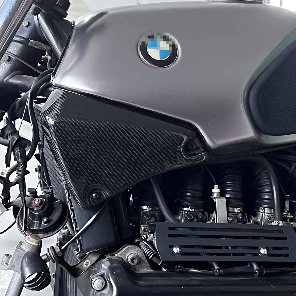 For BMW K75 K100 Carbon Fiber Front Side Panels Tank Protector Cover Fairing Cafe Racer Motorcycle Accessories