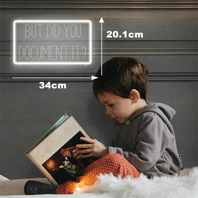 Did You Document It Neon Sign Carving Neon LED Signs  For Kids Bookstores Reading Room Study Spaces Usb Gifts Bedroom Decoration