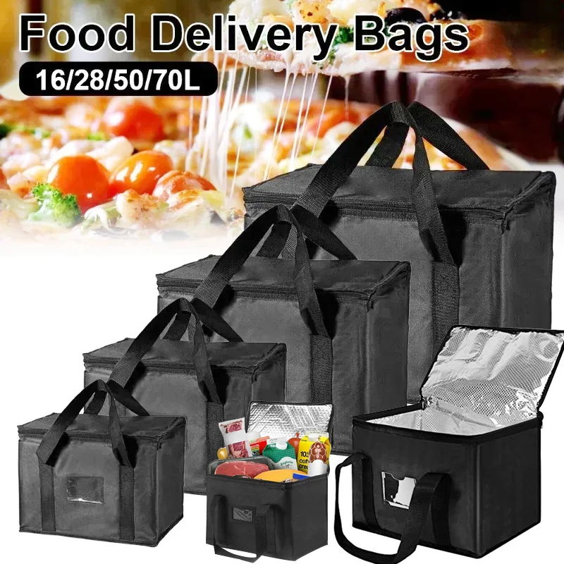 

Large Capacity Food Delivery Insulated Bags ReusableLeak Proof Thermal Warm Cold Bag for Food Storage Camping Picnic Beach