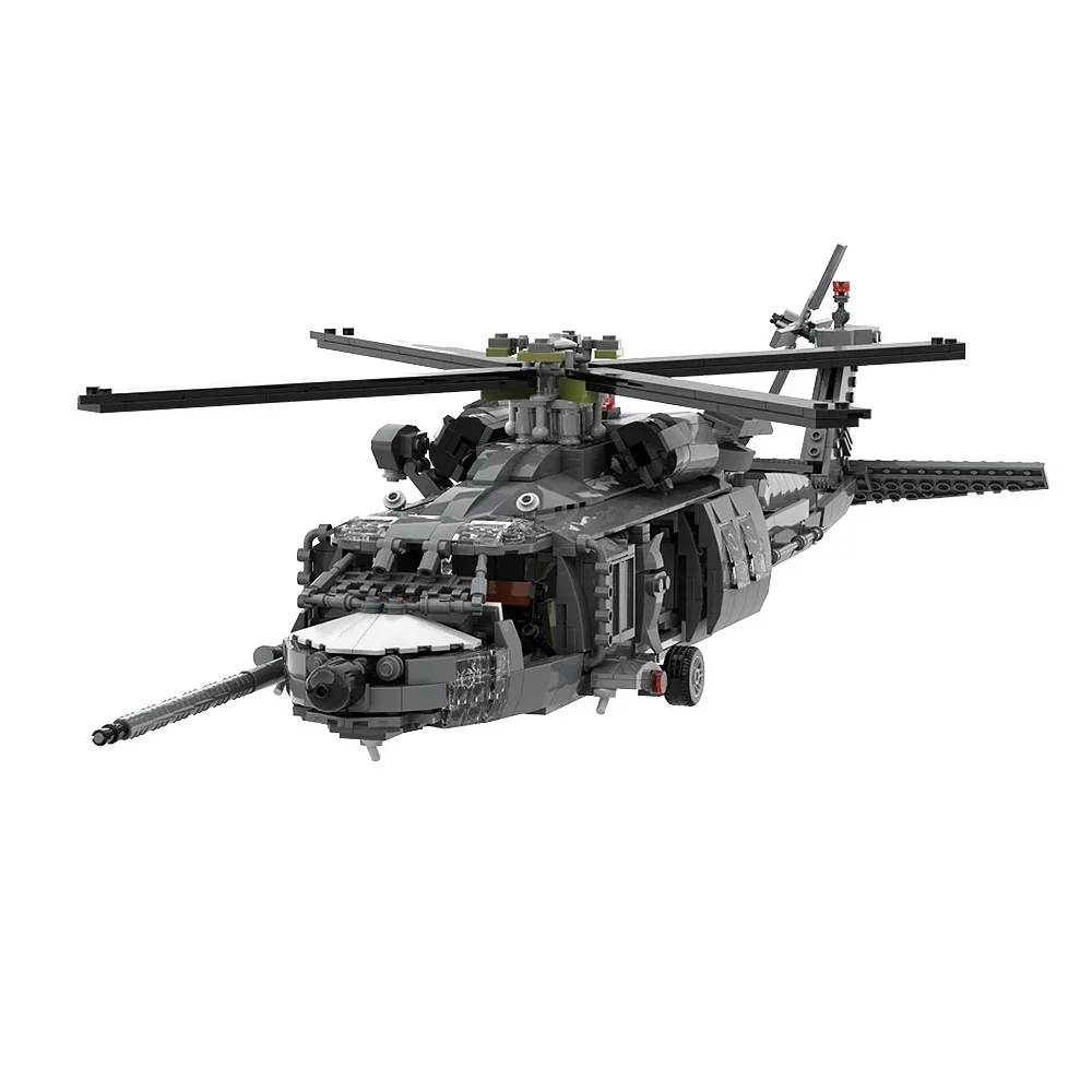 

Gobricks MOC MH-60L Pave Hawk Model Bricks Military Air Force Flight Combat Helicopter Building Blocks Set Toys For Gift