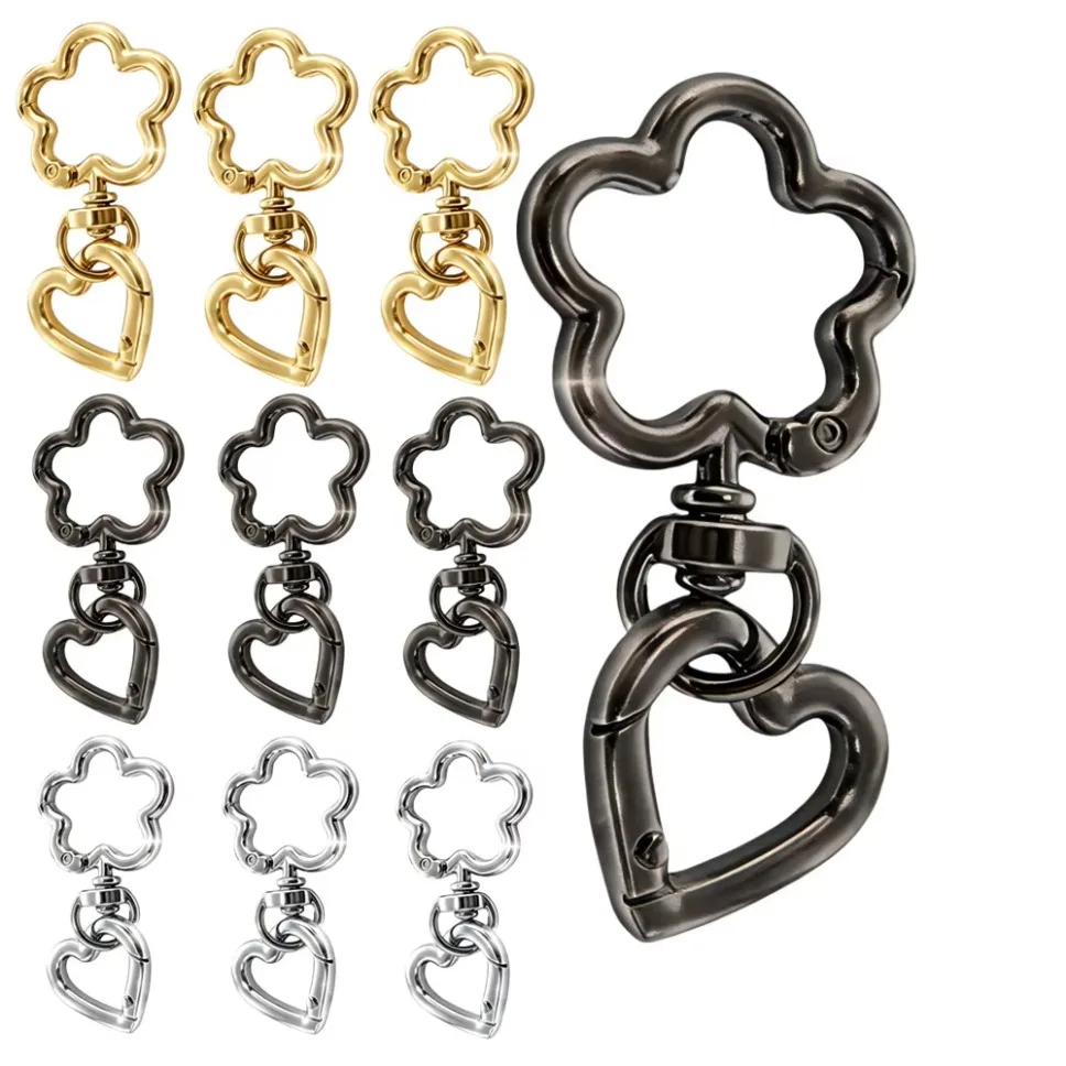 5/10/30/50Sets Swivel Snap Hooks Double Opening Keychain Clip Rings Metal Lobster Claw Clasp for Hardware Crafts Lanyard Making