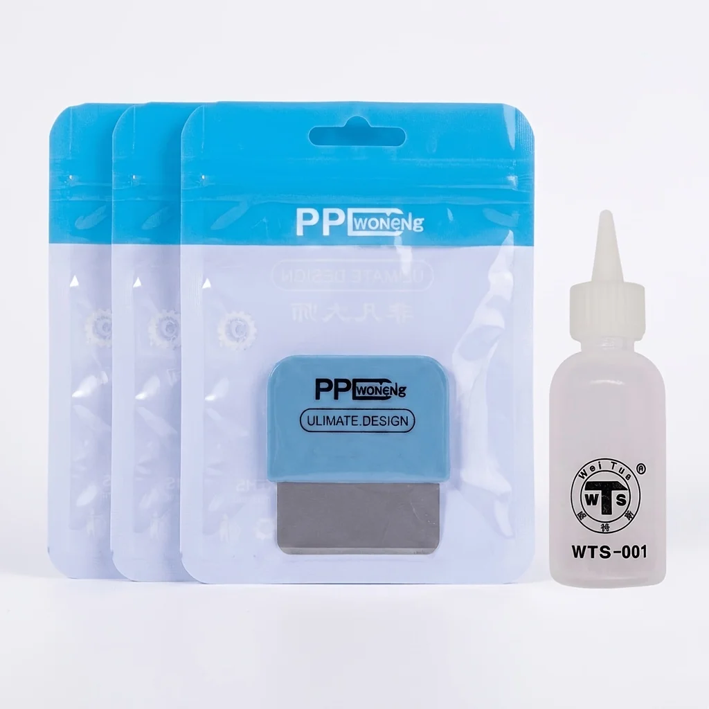 4-in-1 LCD-Bildschirm-Demontage-Set PPD Handy-Entfernungsklinge Dünne Hebelkarte mit Lösungsflasche für LCD-Entfernungswerkzeug-Kit