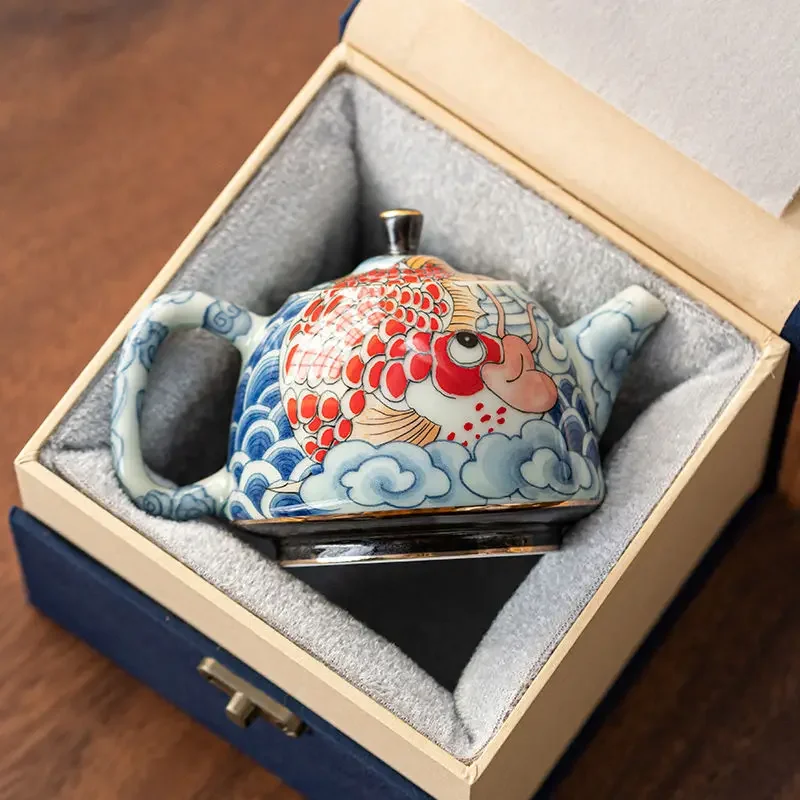 Chinese Underglaze Color Ceramic Teapot Tea Gift Customized Tea Infuser Tea Pot