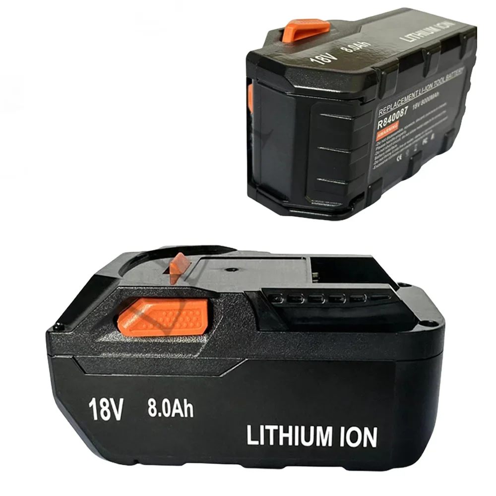 For AEG 18V Battery 8.0AH Lithium-Ion Battery For RIDGID R840087 R840085 L1815R L1850R L1830R R840083 Series Cordless Power Tool