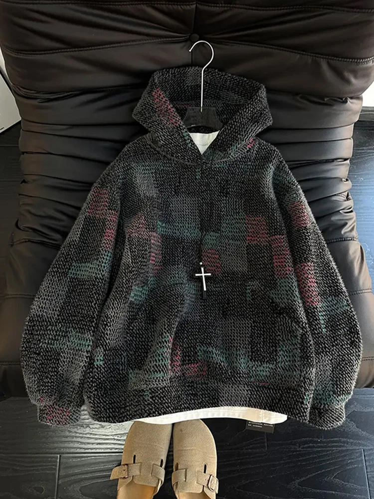 

Мужская вязаная толстовка в клетку, повседневная, осенне-зимняя, утепленная, с ретро-узором, Cleanfit, высокое качество, для пар