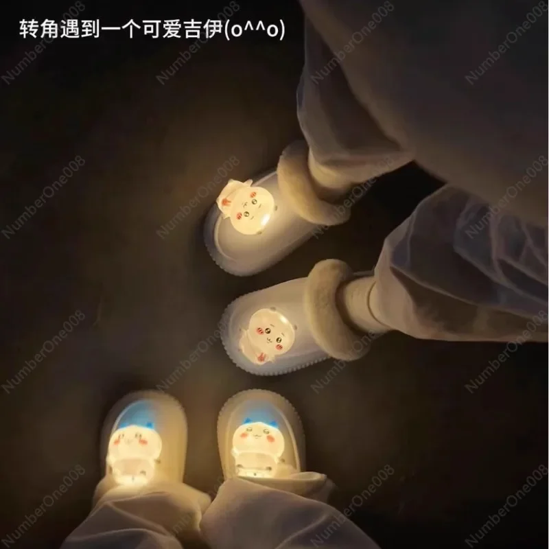 Jiyikawa Slippers Women's Winter Luminous Removable Cotton Shoes Home Non-slip Piled Thickened Warm Fluffy Shoes