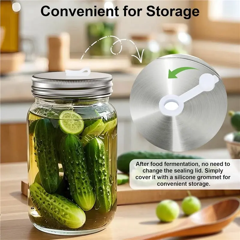 【ELECTRONIC-ACCESSORIES】Fermentation Kit With 4 Glass Weights For Wide Mouth Mason Jars-Pickling, Sauerkraut