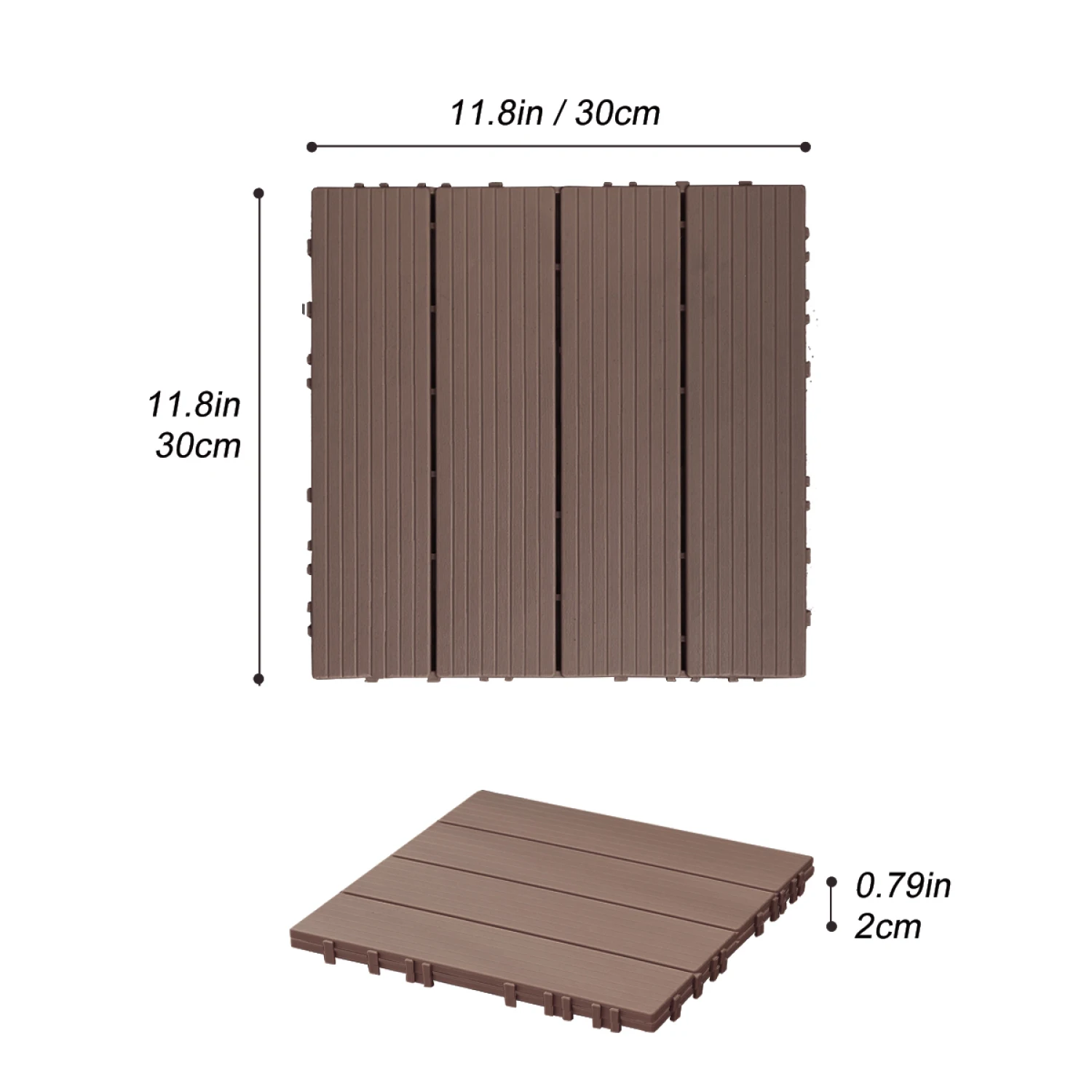 

Plastic Composite Deck Tiles Set of 35pcs, Composite Decking Resist Rust, Water, Weather, Indoor&Outdoor, Easy to DIY & Maintain