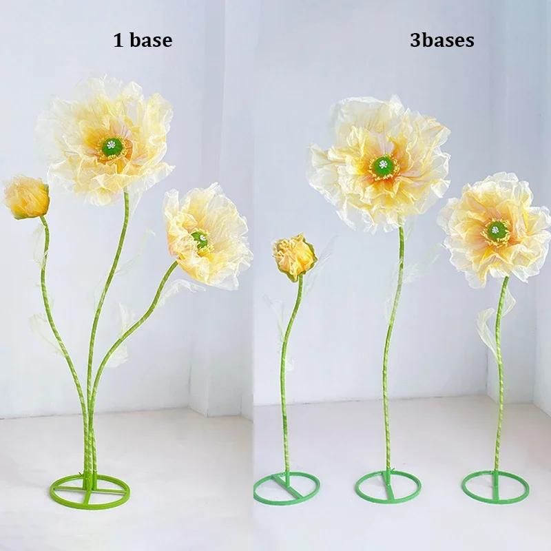 3Pcs Wedding Road Lead Flowers Artificial Flowers Silk Mesh Flower Decorative Stage Window Display Garden Decoration Home Decor