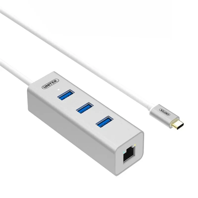 USB3.1 Type C type-c Hub 3 Ports with Fast Ethernet 10/100/1000Mbps Gibabit Network Card LAN + 3 ports USB 3.0 Hub RTL8153 WIN10