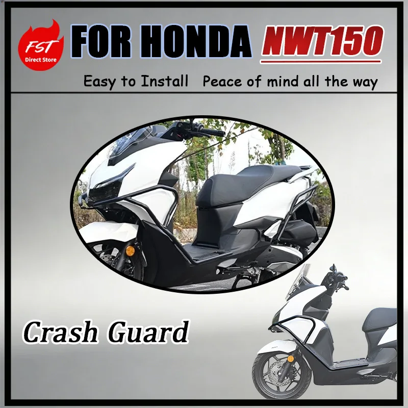 For Honda NWT150 Crash Bar And Exhaust Protection Frame Set Front & Rear Combo for Enhanced Bike Safety And Heat Dissipation