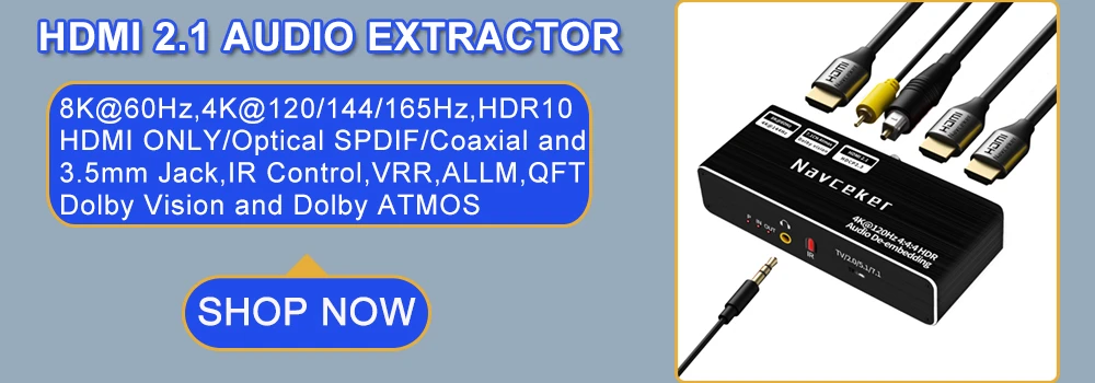 8K HDMI Splitter 1 in 2 Out - Verteiler für Dual Monitor Mirror und