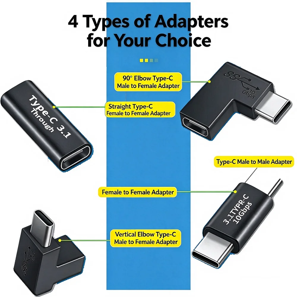 USB C Adapter,Support USB C Full Function,Support 10GBbps Rate,Audio and Video,Fast Charging Adapter