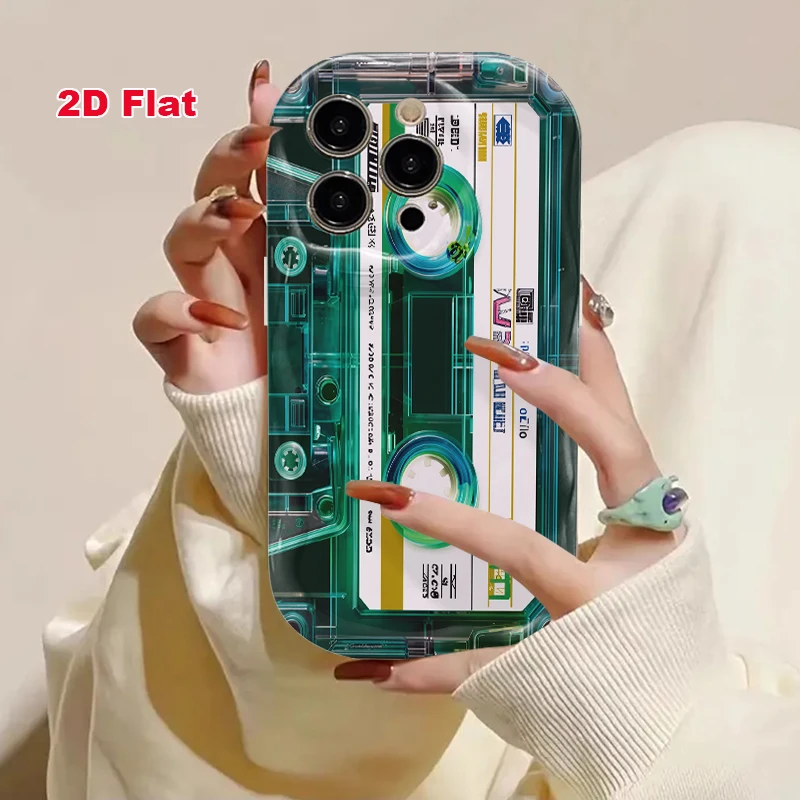 2D Flat Soft Silicone Phone Case For iPhone 18Promax 18Pro 17Promax 17 16Promax 16 15 14 13 12 11 XSmax X/XS Shockproof Transparent Funda Cover