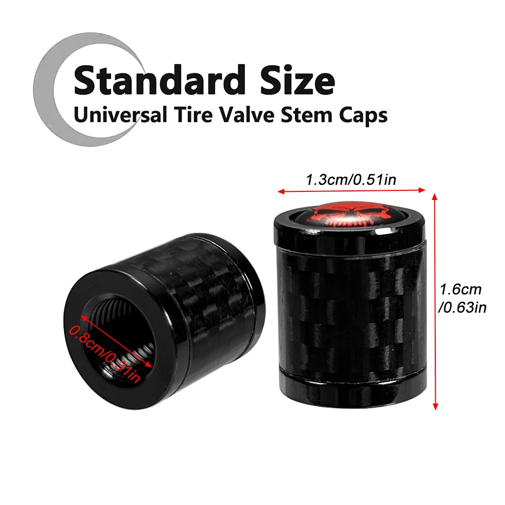 4PCS Car Tire Valve Stem Caps, Wheel Tire Valve Decoration Caps, Universal Valve Stem Covers for Most Vehicles, Car Accessories