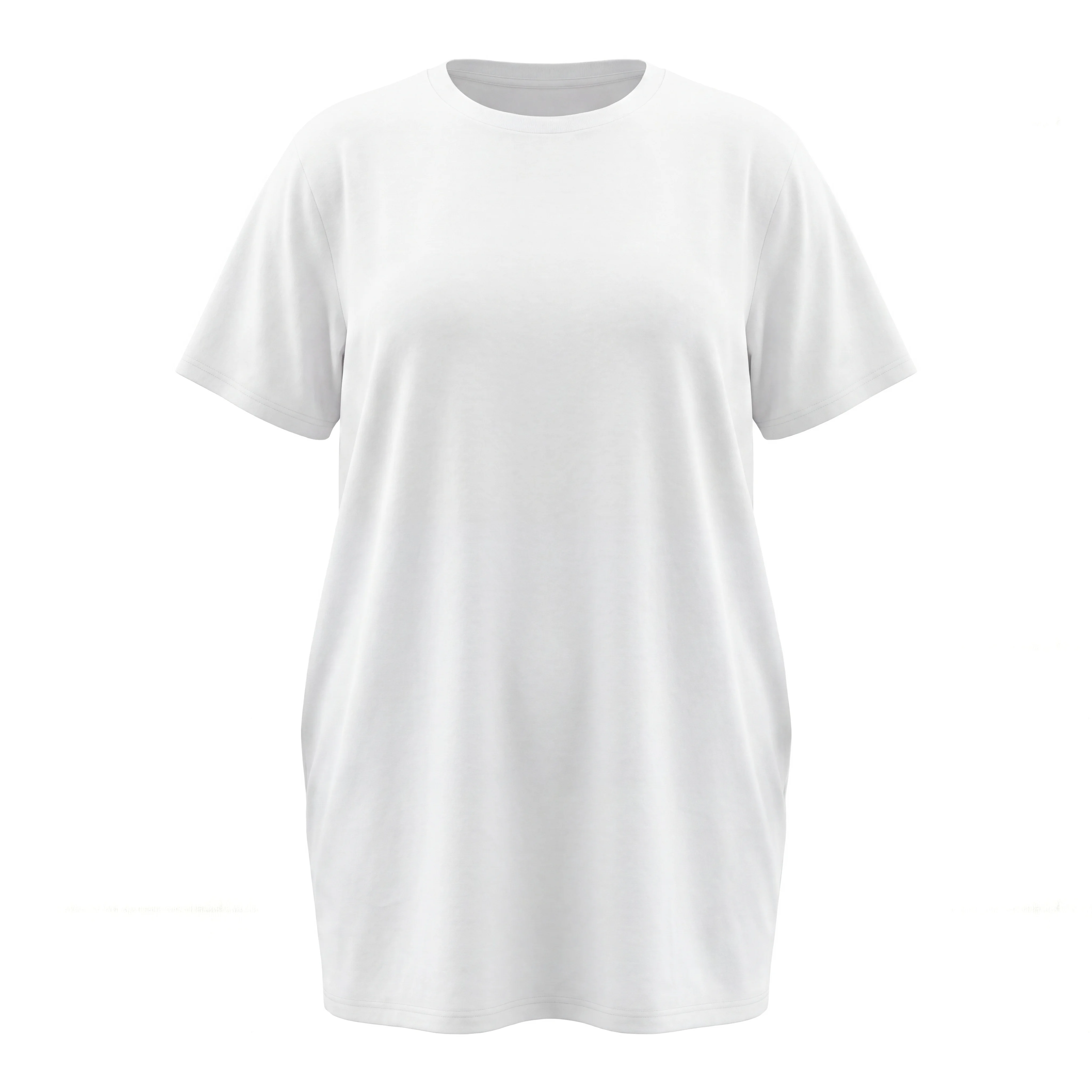Gadinus Plus Size Damen-T-Shirt in Weiß, lockere Passform, kurzärmelig, seitlich geschlitzt, lässiges Oberteil – Detail 9
