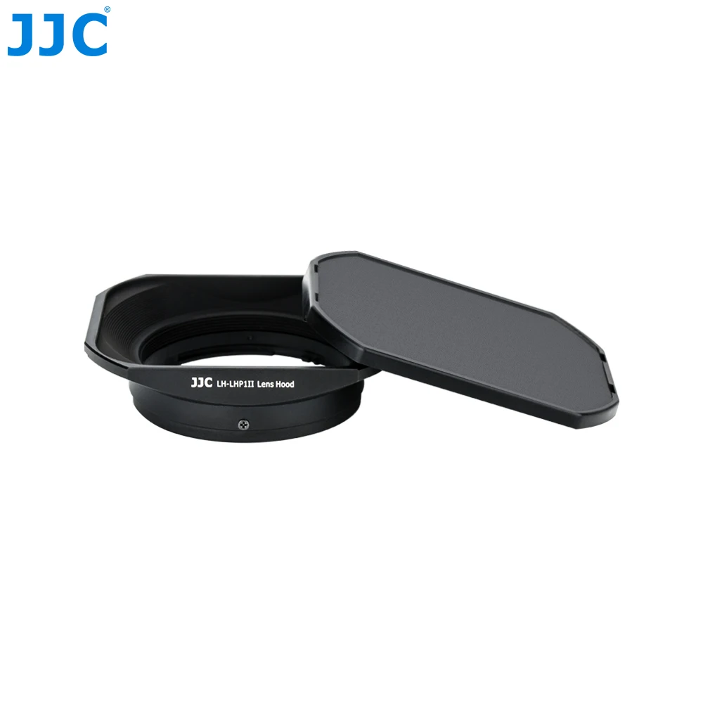 JJC Metal Square Lens Hood with Lens Cap Cover for Sony DSC-RX1 DSC-RX1R DSC-RX1RII SEL50F18 SEL16F28 Lens Replaces Sony LHP-1