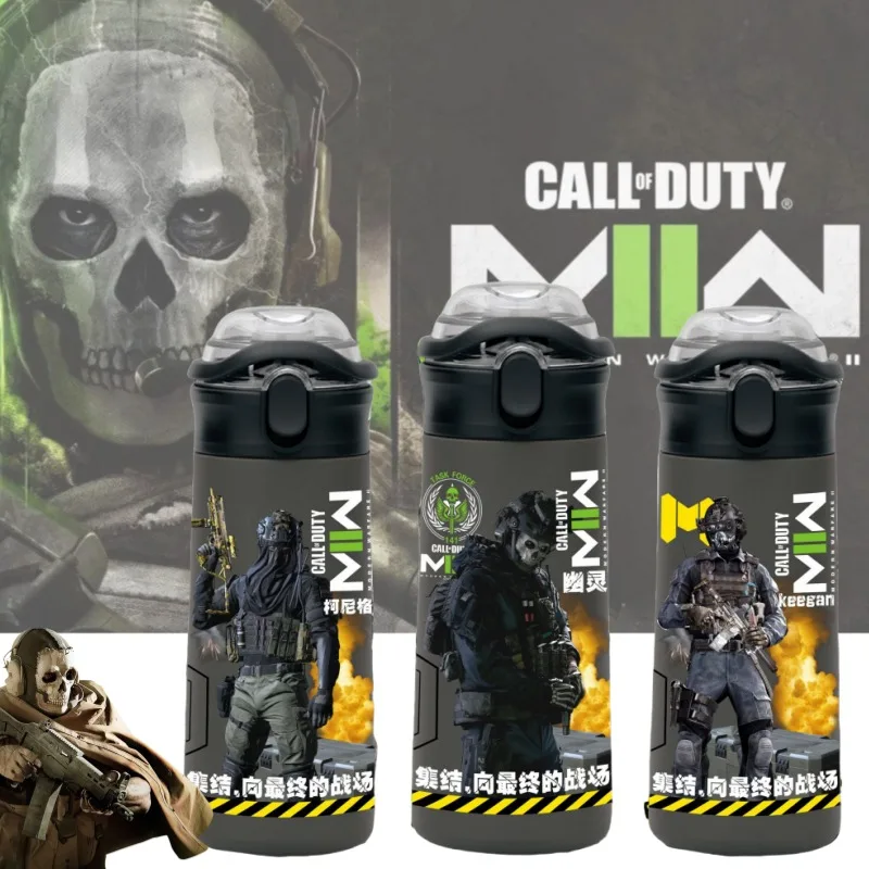 

Новый Call of Duty Ghost Keegan, креативный мультяшный студенческий портативный соломенный термос большой емкости из нержавеющей стали