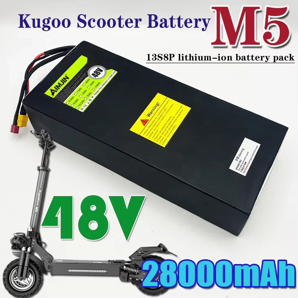 Lithium Battery 13S8P 48V 28000mAh Battery Pack 1500W with Built-in BMS Folding Electric Scooter For Kugoo M5/M5Pro/MaxSpeed