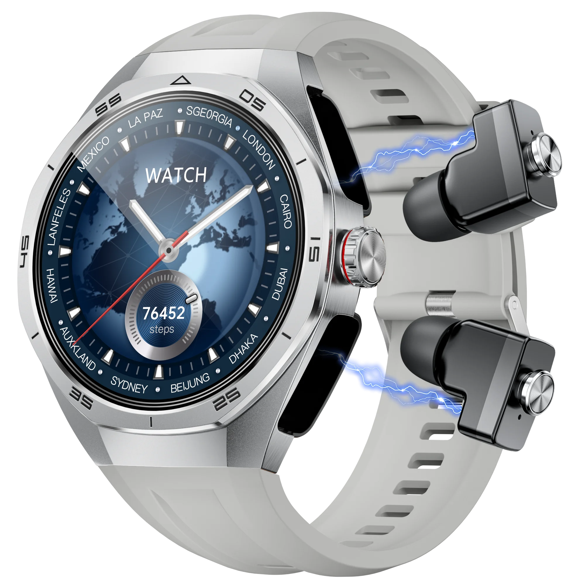 GT97 Smart Watch TWS Earbuds 2 in 1 Music Player Heart Rate Blood Pressure Monitor IP67 BT Call Answering Phone Fitness Tracker