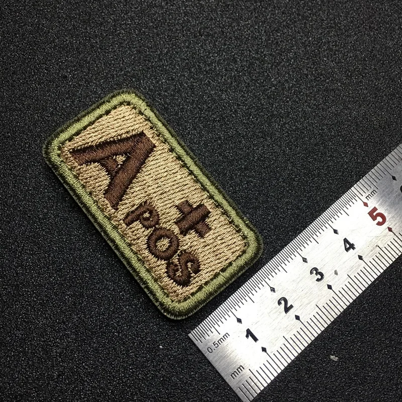 1Pcs Embroidery Patches Blood Type Positive Negative Military Tactics Badge for Backpack Hook & Loop Army Accessories A B O AB