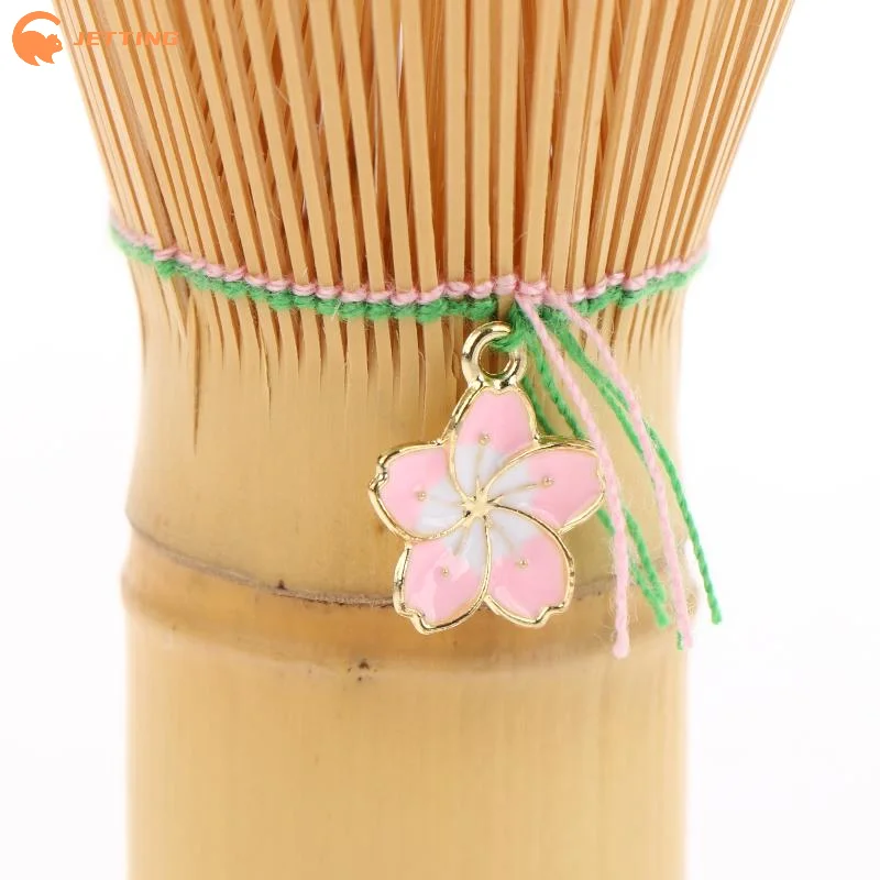 Japanese Ceremony Bamboo Chasen Matcha Green Tea Powder Whisk Tea Brush Kitchen Accessories Tea Tool With Cherry Blossom Pendant view 5