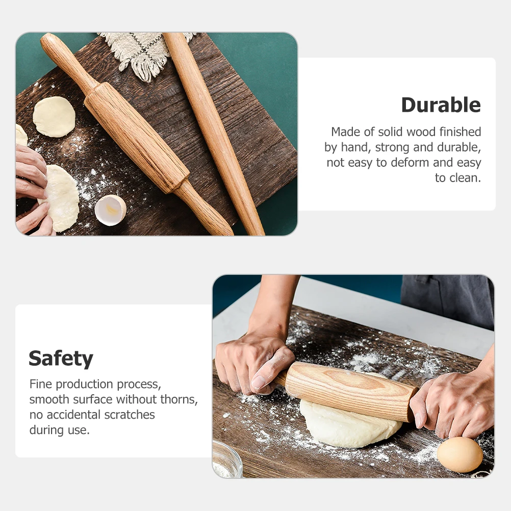 

Wooden Pin Solid Dough Stick For Baking Pizza Pasta Cookies Croissants Tortillas Handcrafted Rolling Rod Kitchen Tools