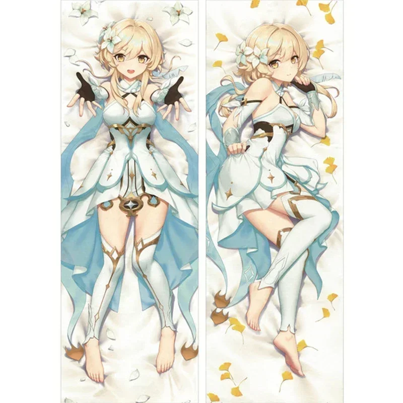 

Game Genshin Impact Ying Traveler Lumine Dakimakura Pillow Case Hugging Body Pillowcase Lumine Costume Otaku Throw Pillow Cover