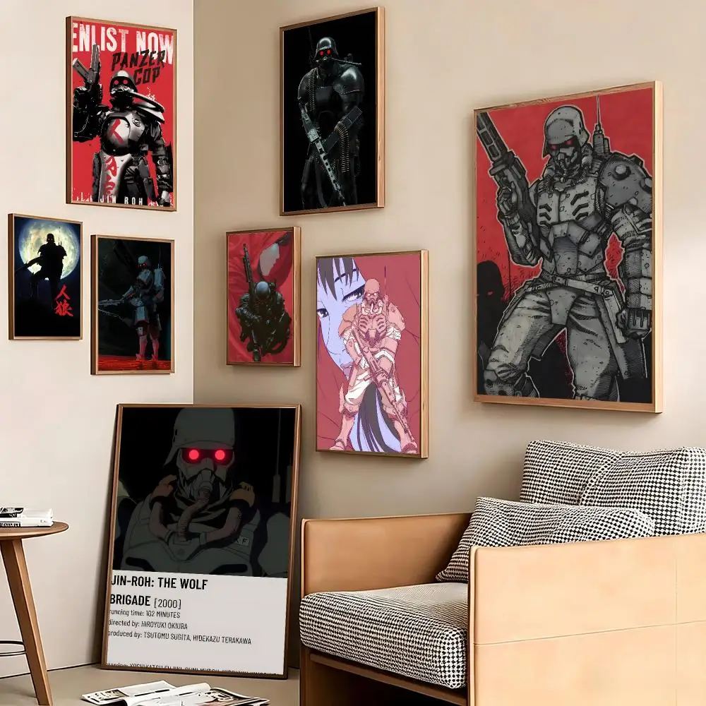 J-JIN ROH Anime Poster Pegatina artistica HD autoadhesiva impermeable para salon dormitorio