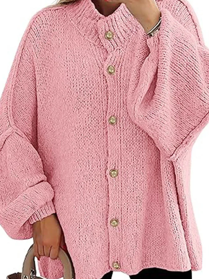 

Loose Long Sve Pure Color Knitted Sweater for Women Comfortable Breathable Casual Sle Winter Faion Women's Top