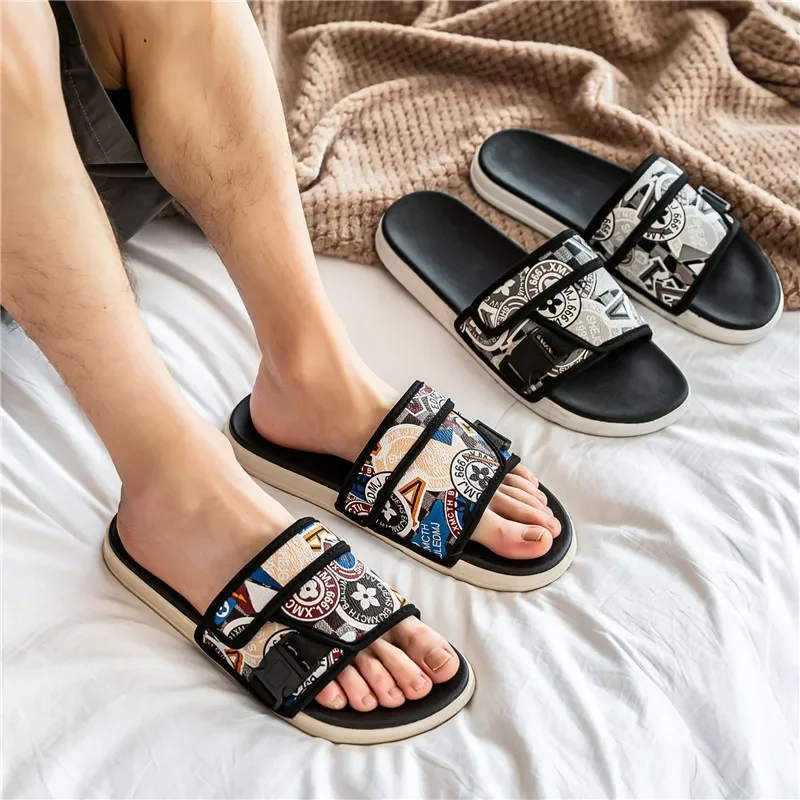 2024Summer Youth Slippers Men Unique Design  Outside Flip Flops Thick-Soled Toe SandalsHigh Quality Slippers Non-Slip