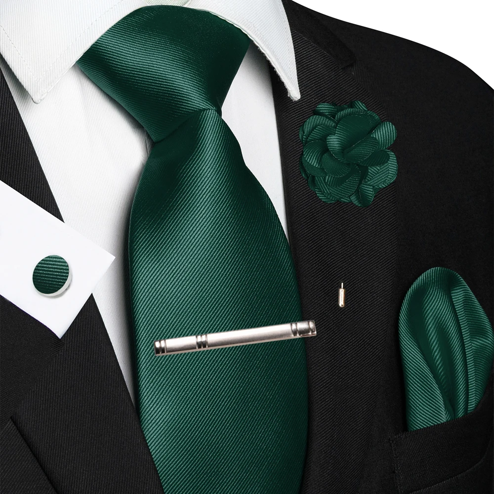 JEMYGINS Blau Solide Hochzeit Krawatte Für Männer Hanky Manschettenknopf Brosche Geschenk Herren Elegante Krawatte Mode-Business Party Dropshiping – Detail 10