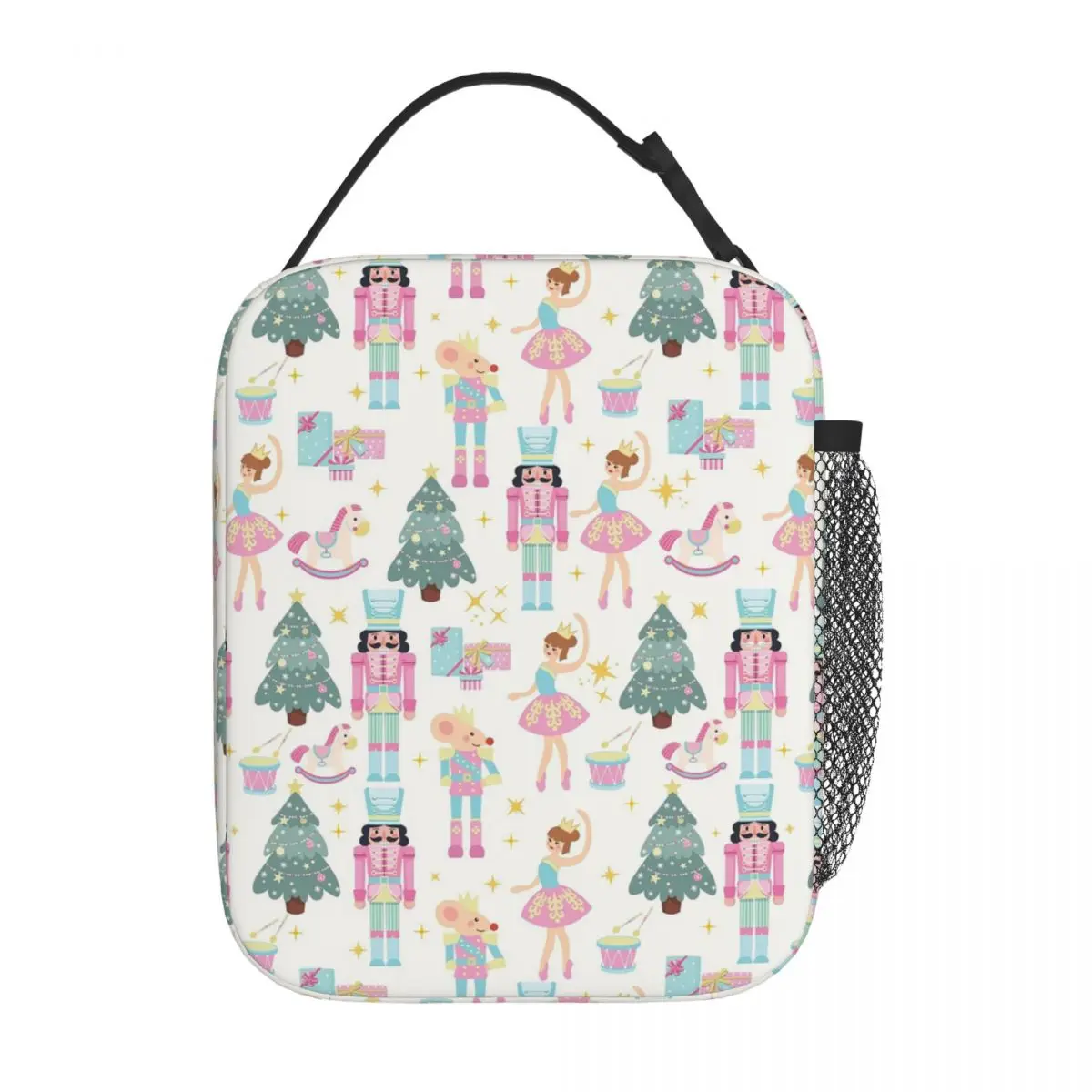 Nutcracker Ballet Christmas Theme Pattern Insulated Lunch Bag for Women Children Leakproof Food Boxes Thermal Lunch Box Tote