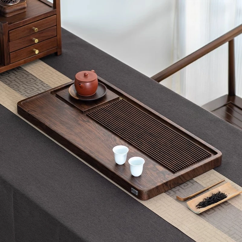 r*-Valet Desk Tea Tray Wood Plates For Food Pot Accessories Rectangle Tea Tray Ceramic Hospitality Bandeja Madera Home Products