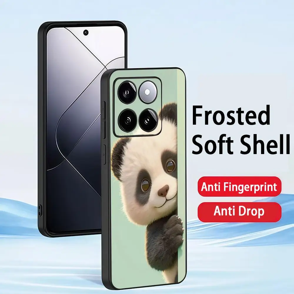 

Phone Case For Xiaomi Redmi Note 15 14T 13Lite 12S 5g 4g Pro Plus Soft Case Black Full Protect Cute Chinese Panda