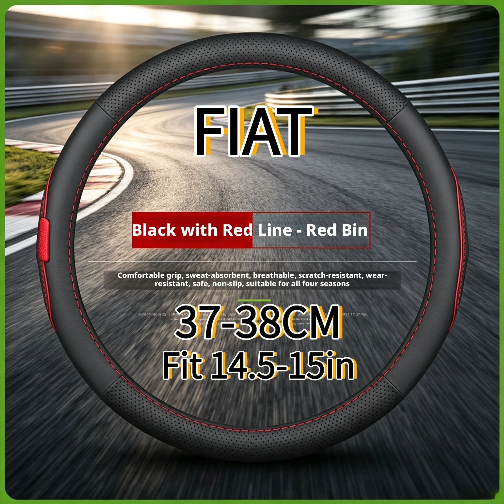 Anti slip car steering wheel cover suitable for Fiat 500, 500X, Tipo, Toro, Argo, Pulse, Cronos, Scudo, Fiorino, Fastback