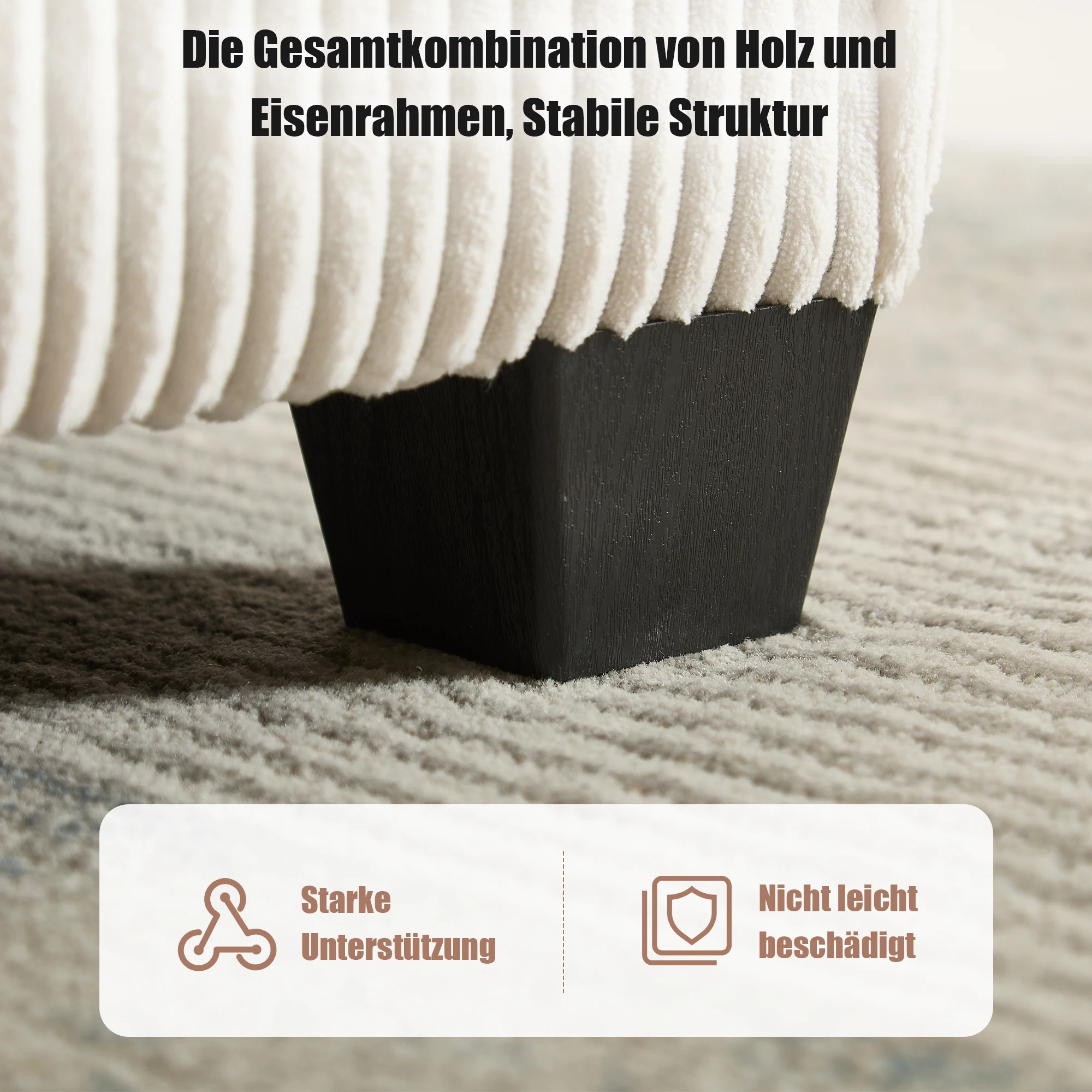 Sofa Modulares 6-Sitzer-Sofa, Kordelstoff, ergonomisch, Aufbewahrungstaschen, flexibel kombiniert als U-Form/L-Form/Sofabett – Detail 4