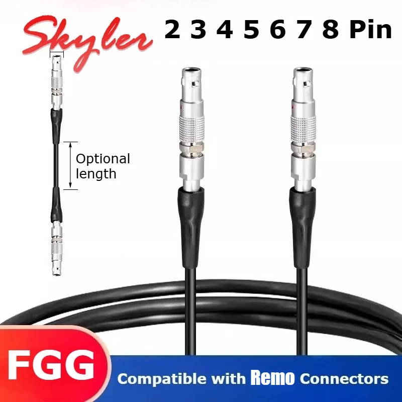 FGG-Stecker Männlich Weiblich mit Kabel 0B/1B Strom-Signal-Leitungsstecker Kompatibel mit REMO 2 3 4 5 6 7 8-Pin Metall-Flugsteckerkabel