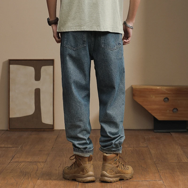 High-end tide brand Japanese loose harem pants micro cone casual versatile trend men's jeans pants man