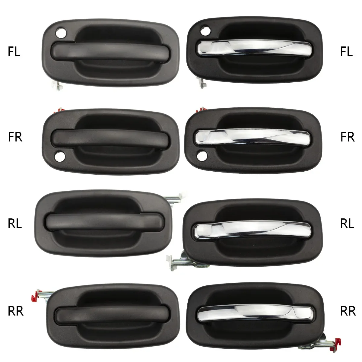 

Front rear Left Right outside Door Handle For Chevy Avalanche Silverado Surburban Tahoe GMC Sierra 1500 2500 3500 Yukon 15034985