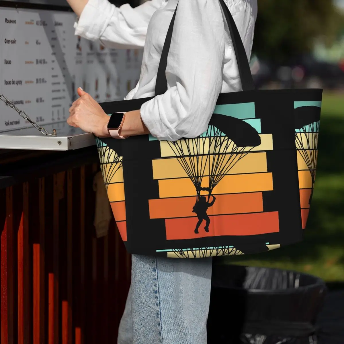 Paragliding Beach Tote Bag Sport Gym Yoga Duffle Large Tote Bag Women Travel Bag Fitness bag