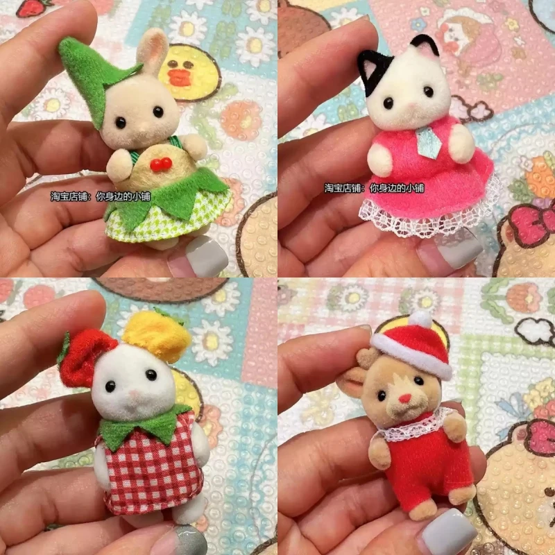 

Original SYLVANIAN FAMILIES Rabbit Grove Family Doll House Beaver Baby Christmas Doll Girl Flocking Doll Decoration Ornaments