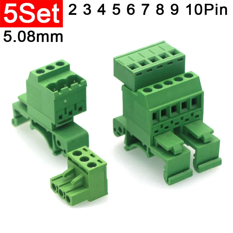 

Solder-Free Docking Card Guide Rail 2EDG-UVK5.08mm Screw Terminal Block Digital Label EDGKA Plug Socket 2 3 4 5 6 7 8 9 10 20Pin