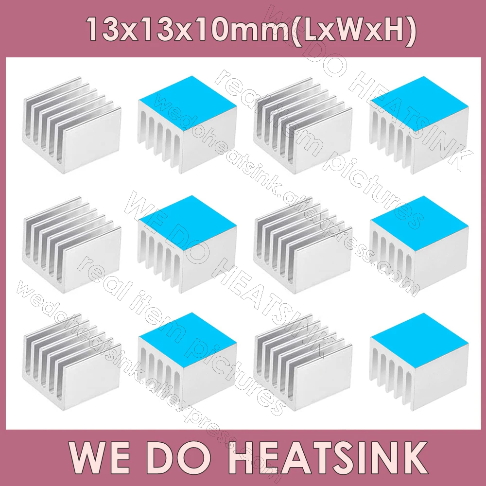 WE DO HEATSINK 13x13x10mm Without or With Thermal Pad Square Size Aluminum Silver Heatsink Cooler Raidator