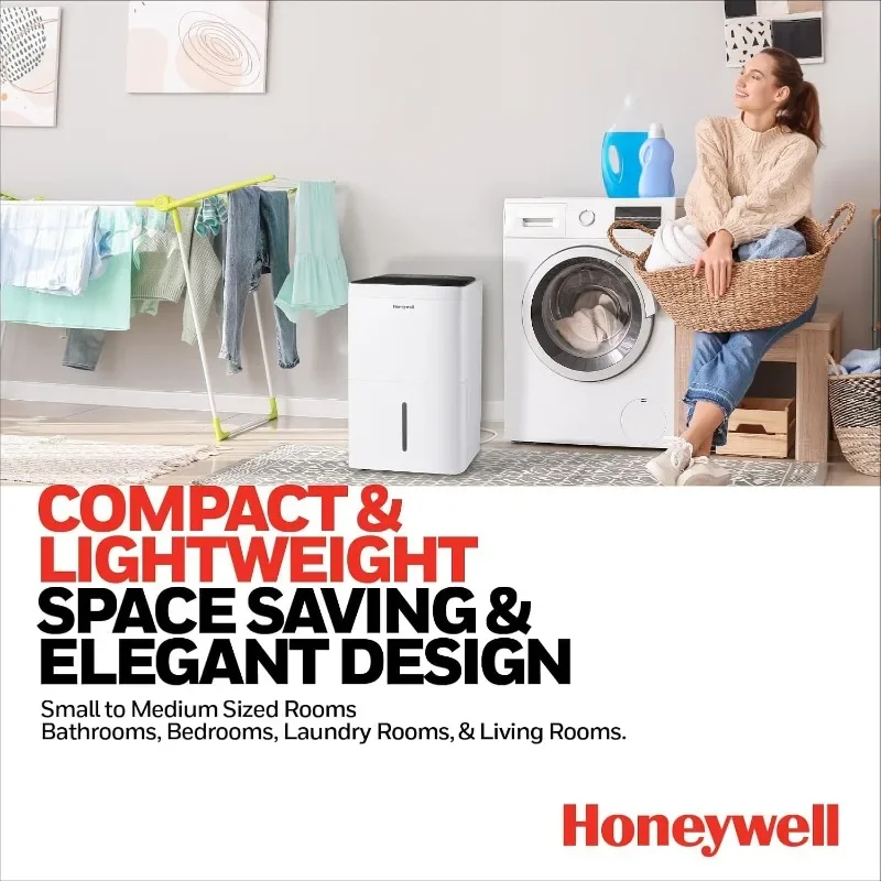 Honeywell 50-Pint ENERGY STAR Dehumidifier with PUMP for 4,000 Sq Ft – Laundry Mode, Auto-Comfort Mode & Thermal Overload