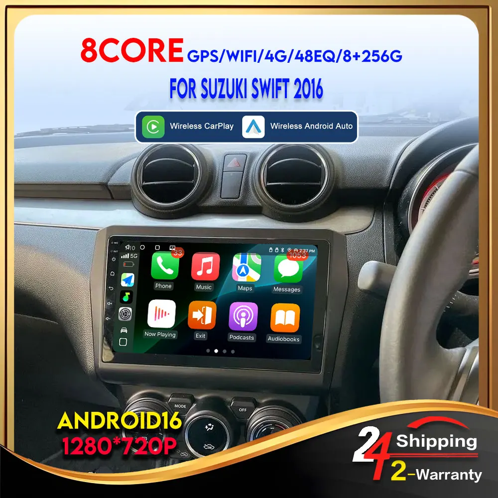 For Suzuki Swift 2016 2017 2018 2019 2020 2021 Bluetooth Car Radios Android Auto Car Play DSP Subwoofer Carplay Android16